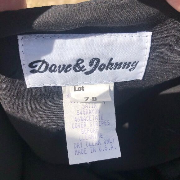 Vintage Dave & Johnny Rhinestone Strap Low Back Bias Cut Little Black Dress - Picture 15 of 16